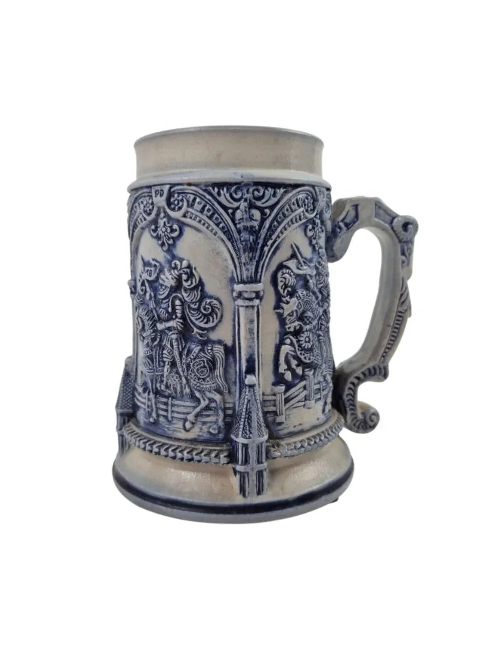 Thewalt Beer Stain Limited Edition Germany Blue Gray Salt Glazed Raised Relief